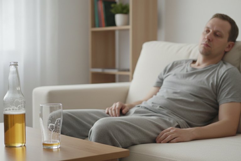 Последствия злоупотребления алкоголем Мужчина отравился алкоголем, находясь дома